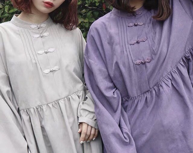 古風ワンピース 長袖 3色 ゆったり 着心地良い 森ガール Bunny Collection こだわりの大人ファッション ベビー服 おもちゃ インテリア