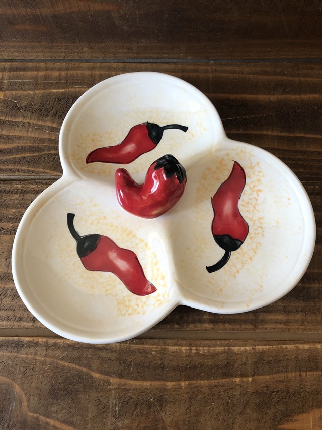 Vintage Mexican Chilipepper Dish チリペッパー とうがらし メキシカン お皿 プレート ビンテージ Motorrock Kustomshop Fu Z Korner