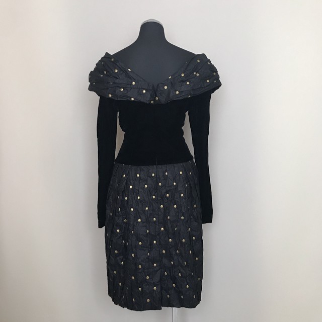 超希少品 ディオール ヴィンテージドレスワンピース ベロア シルク 黒 Aspiration01