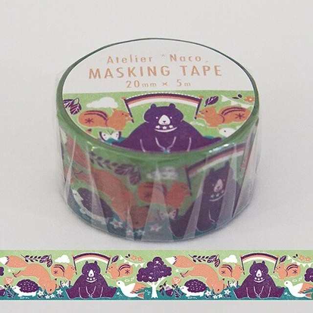 森の動物 田口奈津子マスキングテープ こどものかお マスキングテープ専門店 ヨハク社