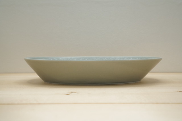 パスタ カレー皿 プレス ド フラワー マットグレー 大黒屋海苔店うつわ