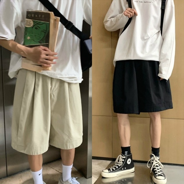 タック入りハーフパンツ 無地 イージーパンツ ショートパンツ ワイドパンツ 半ズボン クールビズ おしゃれ クール M L Xl 2xl ビジネス メンズ リラックス カジュアル 夏 取寄 発送目安14 21日営業日 Laff Store For Men ショップ情報 配送スケジュールを必ず