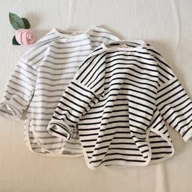 ボーダーコットン長袖tシャツ キッズ 長袖 シャツ 子供服 男の子 女の子 Laff Store For Baby Kids ベビー キッズ 子供服 ショップ情報 配送スケジュール要確認