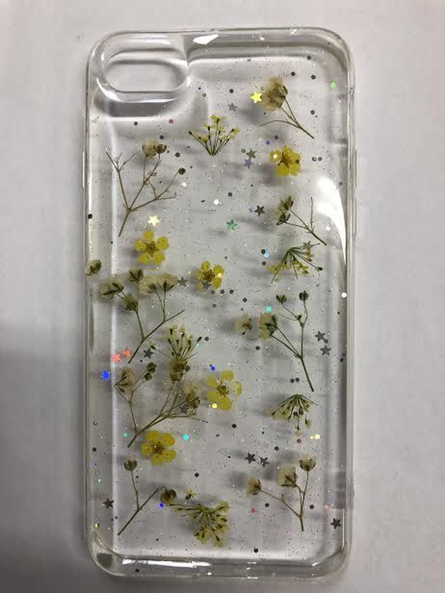 No 2716 Iphonex Xs イエロー Iphoneケース 押し花 リアルフラワー