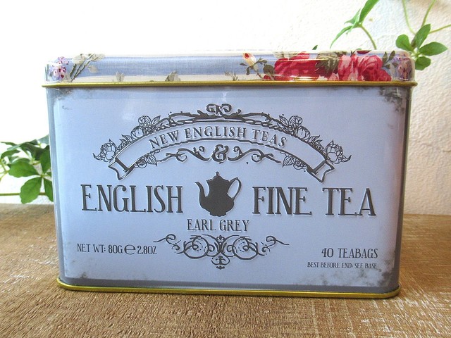 イギリス缶入り紅茶 フラワーブルー アールグレイ Brilliant Tea ブリリアントティー