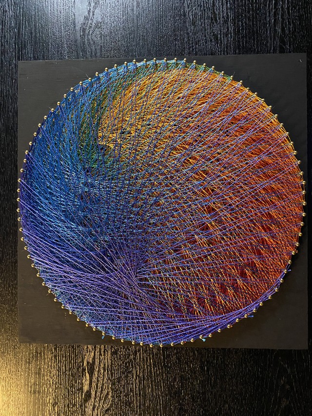 String Art ストリングアート 90ピン レインボウ 30cm 手毬糸 Lightoda