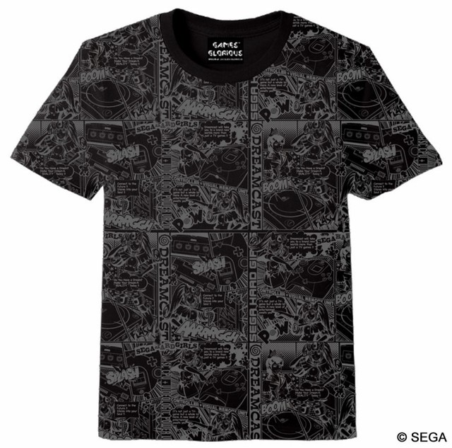 セガ・ハード・ガールズ x ドリームキャスト Comic`s Tシャツ -BLACK- / GAMES GLORIOUS