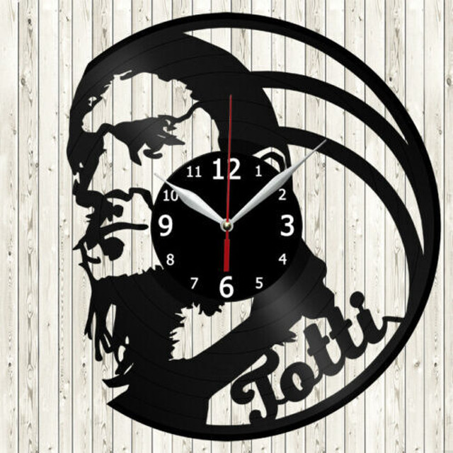 30cm レコード盤 壁掛け時計 フランチェスコ トッティ Francesco Totti サッカー選手 人気 おしゃれ エコ ディスプレイ アート 輸入雑貨 Hachinohe Base 1518