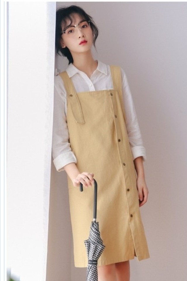 大人カジュアル レディース 春服 ひざ丈ワンピース 膝丈ジャンパースカート ジャンスカ サロペットスカート ノースリーブワンピース オー Basecamp49