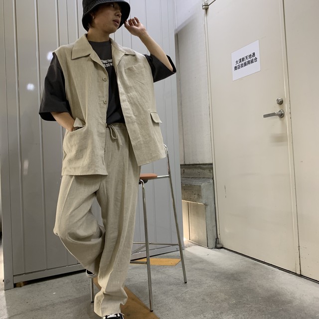 即納 韓国ファッション リネンベストset Up 韓国ファッション セレクトショップ One Will