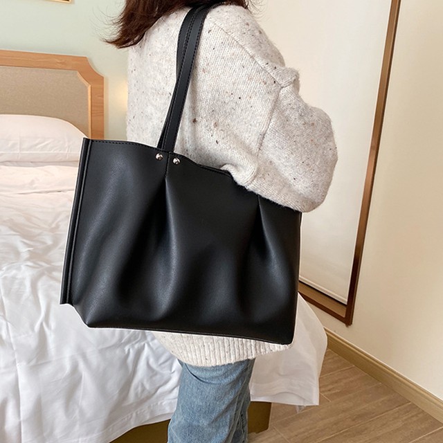 トートバッグ レディース ハンドバッグ ビジネス バッグ 肩掛け 手提げ かばん 通勤通学 黒 シンプル Pu トート 大容量 お洒落 鞄 Infini Arc En Ciel