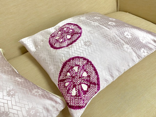 帯リメイククッションカバー2点セット座布団カバー送料無料リビングインテリア帯リメイククッションカバーno 411 着物帯リメイク ショップkamadaworld