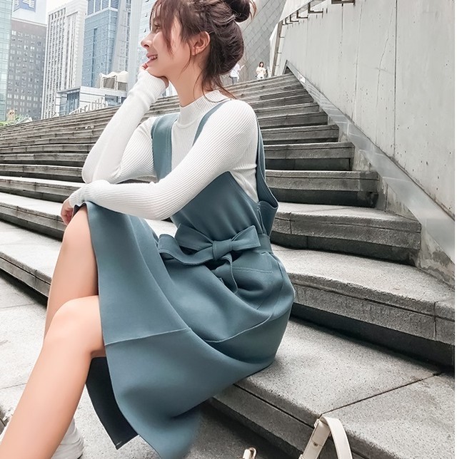 ワンピース大きいサイズ ワンピース ウエストリボン Vラインワンピース 韓国デザイン 韓国ファッション オルチャン 春服 春 新作 春新作 新作 ワンピース Leaflower 001 リーフラワー レディースファッション専門店