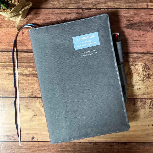 帆布 A5サイズ手帳カバー 紀州帆布11号グレー ほぼ日手帳カバー カズンサイズ K S Zacca工房