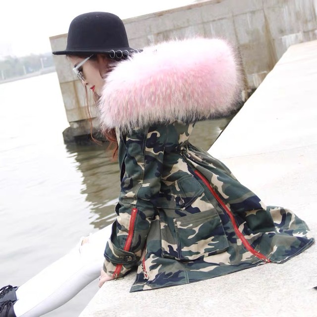 4color リアルファー フード コートジャケット