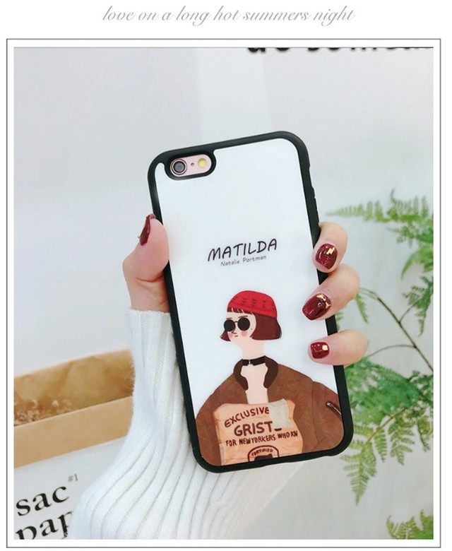 Matilda アイフォーンケース Iphoneケース Case Iphoneカバー おしゃれ おそろい カップル 韓国 おもしろい 海外 かわいい かっこいい ソフトなボディ がんじょうきれい Iphone7 8用 マチルダ Rana