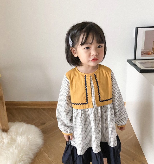 韓国子供服 おしゃれ ナチュラル 切り替え 長袖ワンピース ハンドメイド風 フレア ボリューム ひざ丈下 キッズ お買い得商品 女の子 ワンピース 韓国 こどもカジュアル 80 140cm 女の子 ガール 送料無料 韓国レディース キッズファッション Londonbridge