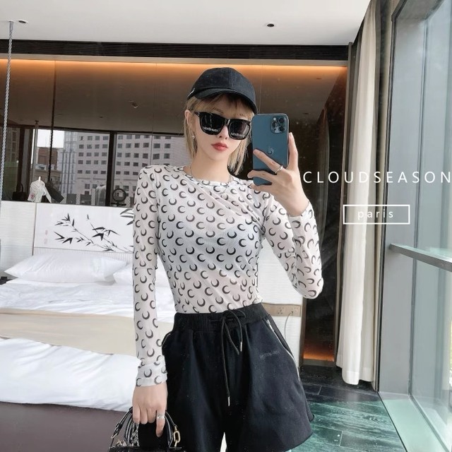 【即納】see-through moon tops
