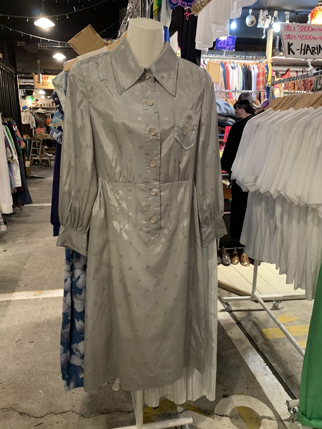 ニナリッチシルバーワンピース ヴィンテージワンピース70 S Bluerose1965