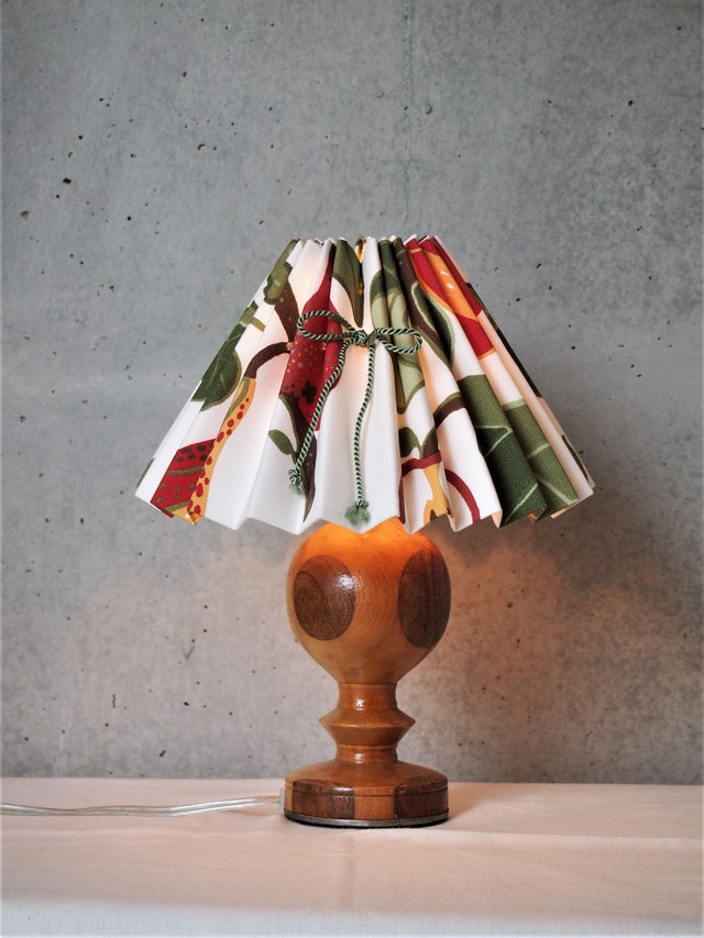 スウェーデンヴィンテージ木製ランプ プリントシェード 13 Luce Dolce ルーチェ ドルチェ
