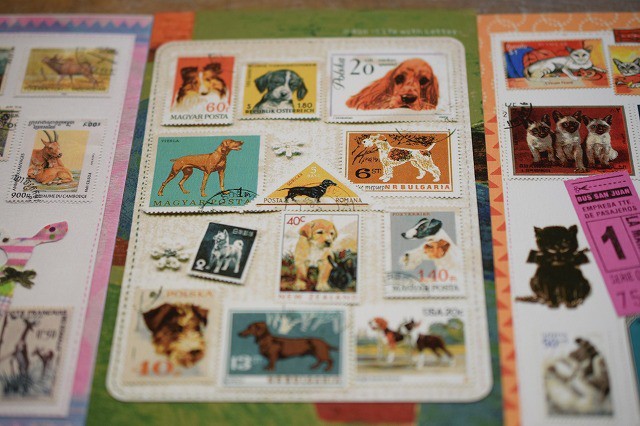 切手のコラージュcard 6枚セット Life With Letter Rin Ioka
