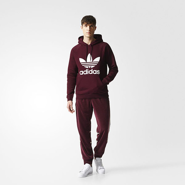 (アディダス オリジナルス) adidas Originals BR4177 ORIGINALS TREFOIL HOODIE オリジナルス パーカー MAROON | 008 ゼロ・ゼロ・エイト powered by BASE adidas Originals Trefoil Sweater 2017