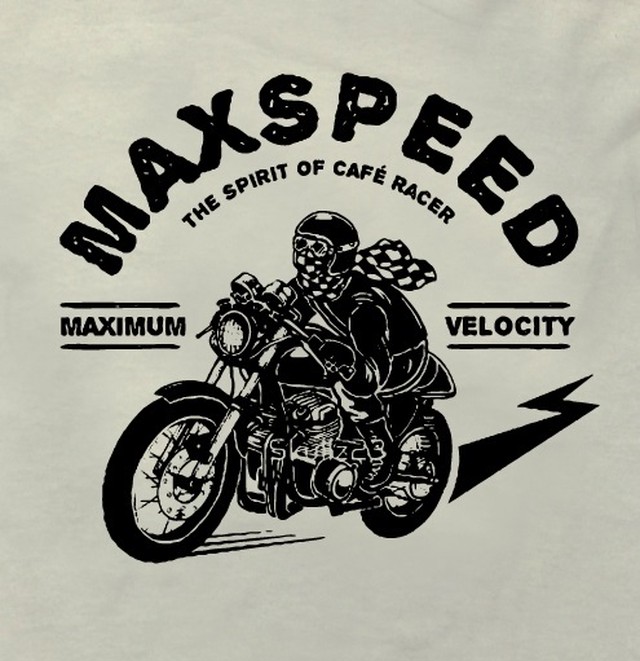 バイカー Maxspeed モーターサイクル バイク イラスト ロゴ 半袖tシャツ Utn319 Unou