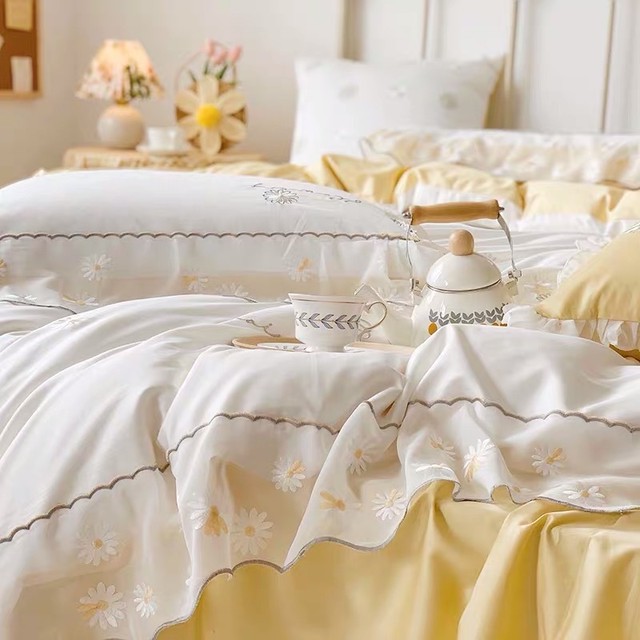 高級感 刺繍 寝具カバー 人気新品 ベッドカバー 4点セット おしゃれ 人気 Melissa