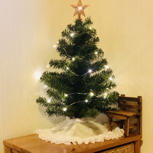 Ledライト付きヌードツリー 55cm 小さめ テーブルツリー クリスマスツリー オーナメント Haremworld