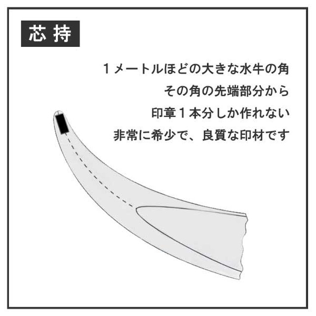 黒水牛印鑑 芯持上芯 18mm 実印におすすめ 送料無料 チタン印鑑 パワーストーン印鑑の通販 印鑑広場 Inkan Hiroba