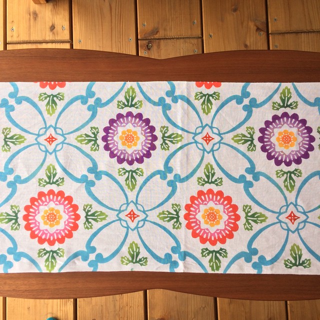 手ぬぐい アールヌーボー花七宝 海猫商店 沖縄と猫が好きな雑貨屋