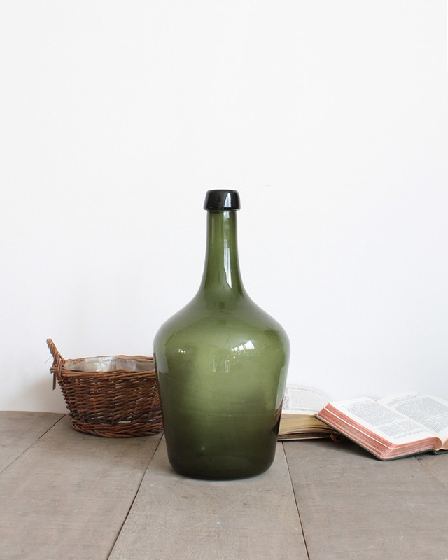 フランスアンティーク ガラスボトル 一輪挿し 花瓶 壺 ワインボトル デミジョンボトル Antiques Knock