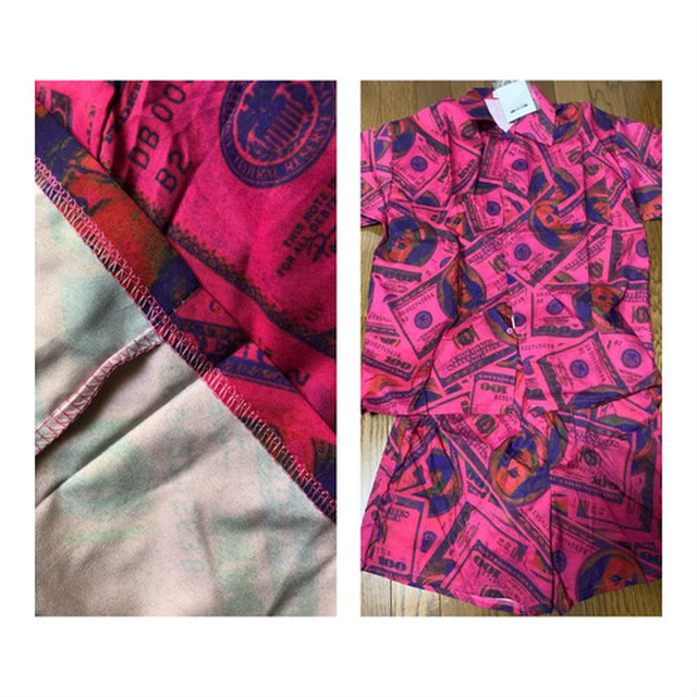 ドル紙幣 ベンジャミンフランクリン マネー柄 Usa柄 総柄シャツ 長袖 紫 ピンク トップス メンズ レディース ワンサイズ ゆったり ビッグサイズ 原宿 韓国 かわいい ストリート チベタンタイガーラグ販売店 古着屋 Amukurium