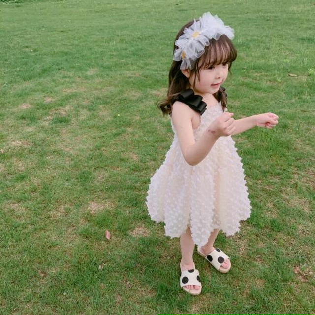 女の子 リボン ワンピース おしゃれ 可愛い 夏 Dyh海外子供用品