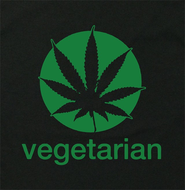 マリファナ ガンジャ マーク Vegetarian ロゴ イラスト 半袖tシャツ Utn269 Unou