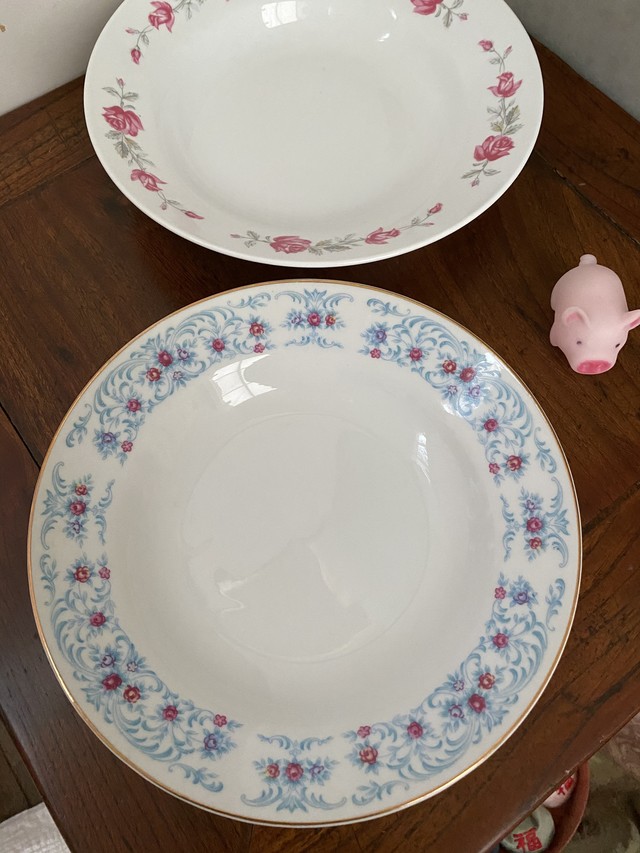 昭和レトロお皿 水色花柄 Pandakitchen Web Shop