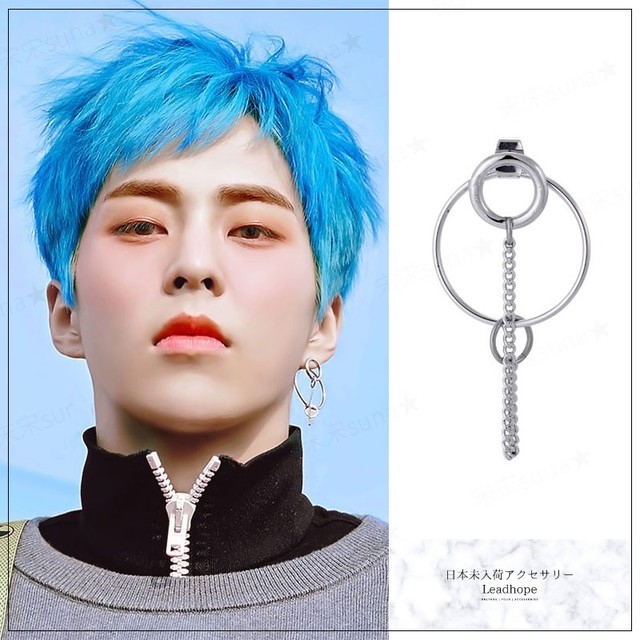 1pc 片耳ピアス 925silver パレット ピアス Asmama 正規品 Exo Xiumin シウミン 着用モデル 日本未入荷アクセサリー Leadhope