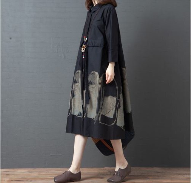 シャツワンピース 長袖 ミモレ丈 大きいサイズ シャツワンピース 春 夏 春服 シャツ 長袖 カジュアル シャツワンピース ワンピース 大きいサイズ 春 夏 春服 シャツワンピース 長袖 カジュアル Leaflower 001 リーフラワー レディースファッション専門店