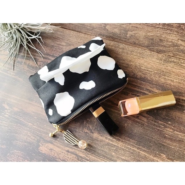 アニマル柄 牛柄 ポーチ付き ポケットティッシュケース Royfa Co