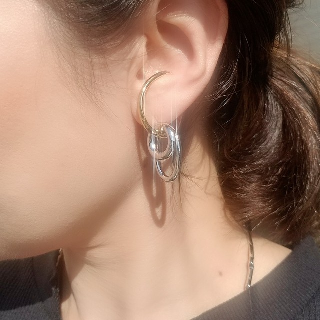 片耳用 ゴールド シルバー 4wayリングイヤーカフ 穴無し 高品質 031 Debera デベラ