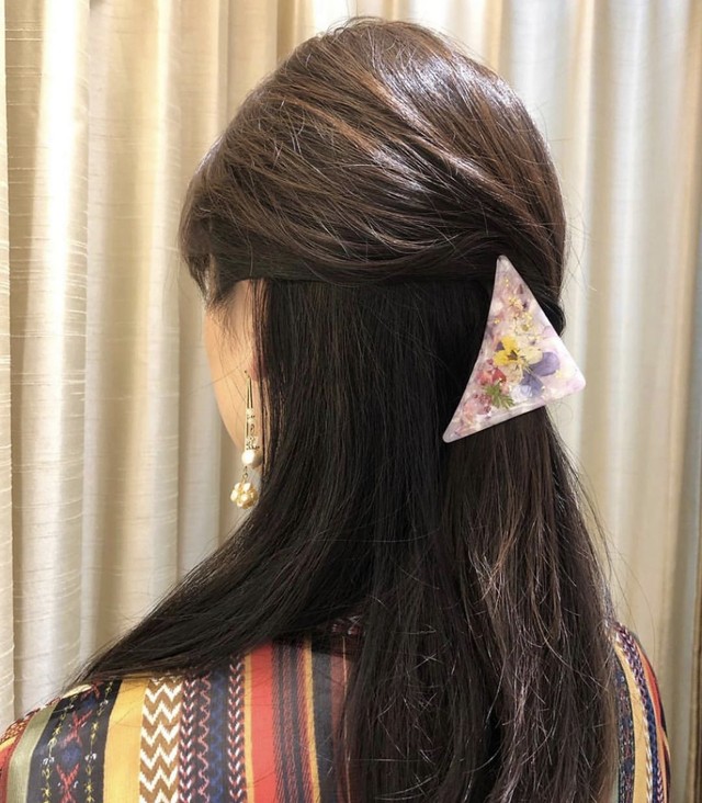 押し花三角クリップm ヘアアクセサリー Chiyo