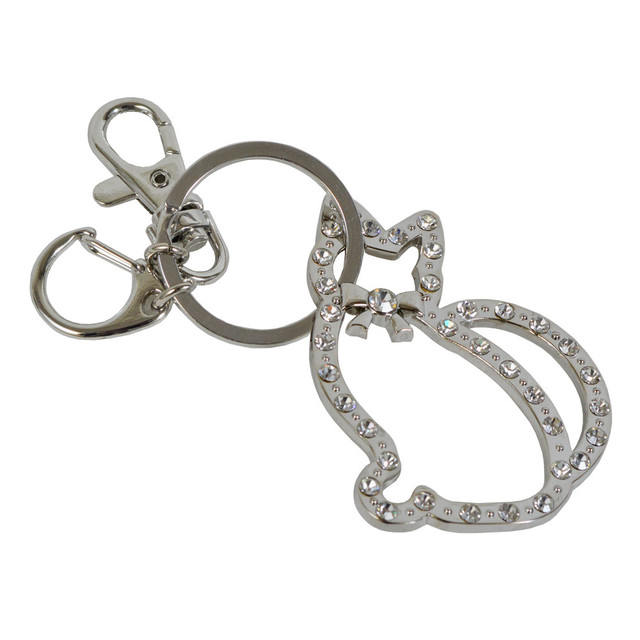 猫キーホルダー ラインストーン 全3種類 マスノヤ衣料品店 マスノヤ猫雑貨店