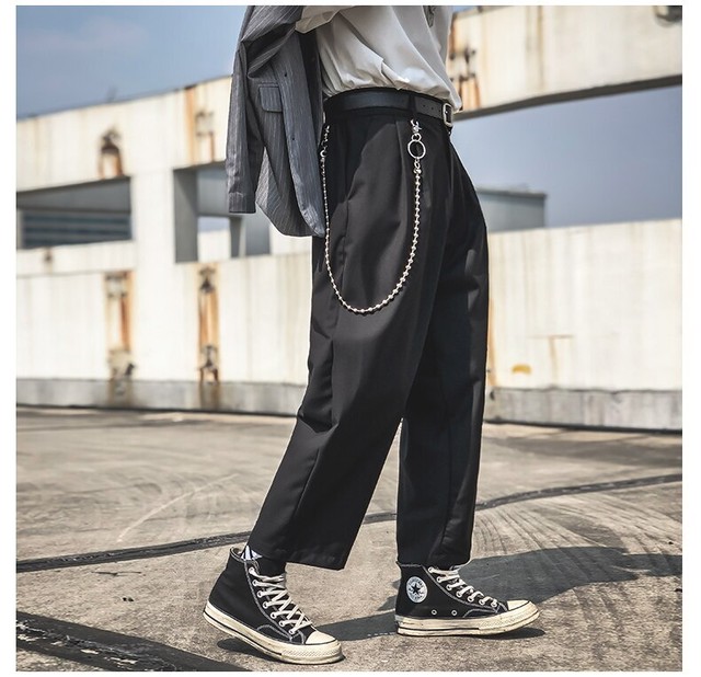 Lappsterメンズ原宿ストリートウェアブラックパンツ21spring Man Sjoggersワイドレッグパンツメンズヴィンテージウエストパンツ かわいい スプリング 春物 ワイドパンツ ビンテージ Lappster公式ストア Efect