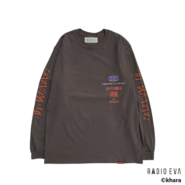 Unit-01 AWAKENING L/S Tee ( CHACOAL ) / RADIO EVA