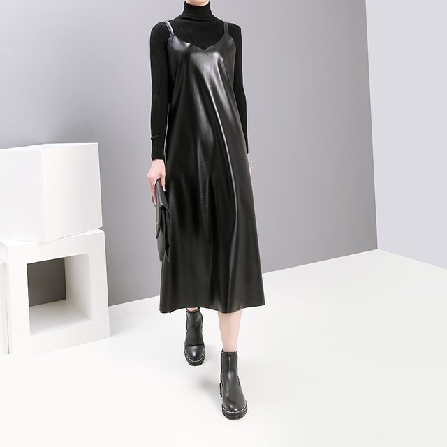 ワンピース ドレス ロングワンピース 春ワンピース マキシ丈 フレアワンピ ジャンパースカート サロペット ブラック 重ね着 秋 冬 10代 代 30代 40代 50代 Ptngt0526 Shop Suba