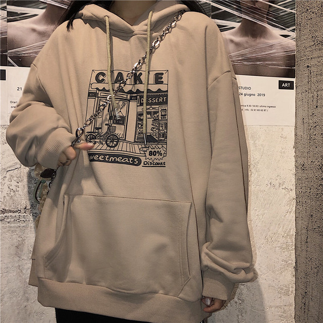 〈カフェシリーズ〉ケーキ屋さんのゆるだぼパーカー【cake shop loose Parker】