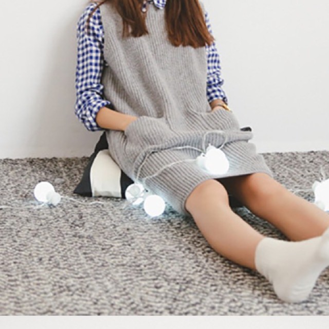 ゆるふわ かわいい ニットワンピース グレー Gerbera