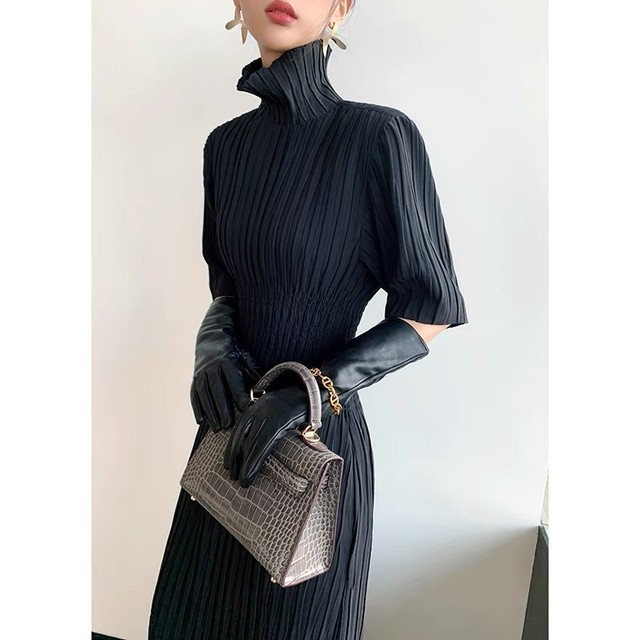 high neck stylish dress