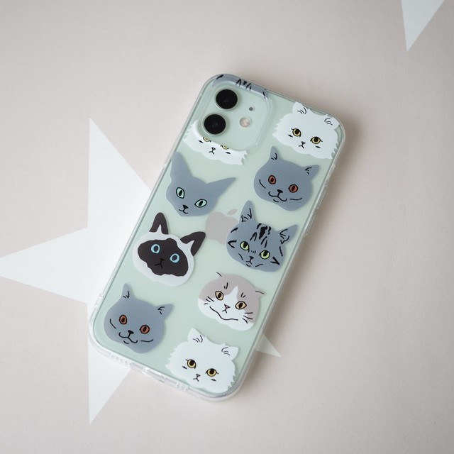 受注制作 Iphone普通サイズ 洋猫さんのソフトケース Uv印刷 ヌイグルミ制作室ビアンカ