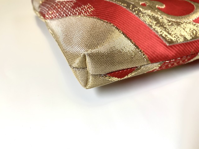 帯ポーチ小 花菱 赤 ひなみ Hinami